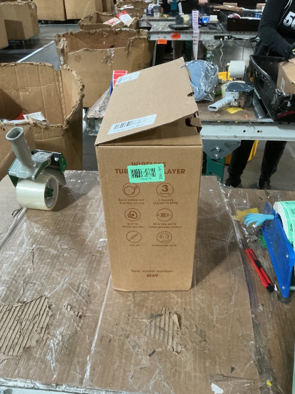 Photo 1 of ***DAMAGED - SEE NOTES*** Vinyl Record Player Turntable with Built-in Bluetooth Receiver & 2 Stereo Speakers, 3 Speed 3 Size Portable Retro Record Player for Entertainment and Home Decoration