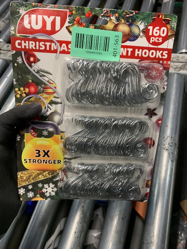 Photo 1 of ***FACTORY SEALED*** 160 Pcs Christmas Ornament Hooks Silver S-Shaped Hangers with Storage Box Christmas Tree Hooks for Ornaments, Xmas Ornament Hangers for Tree Decoration