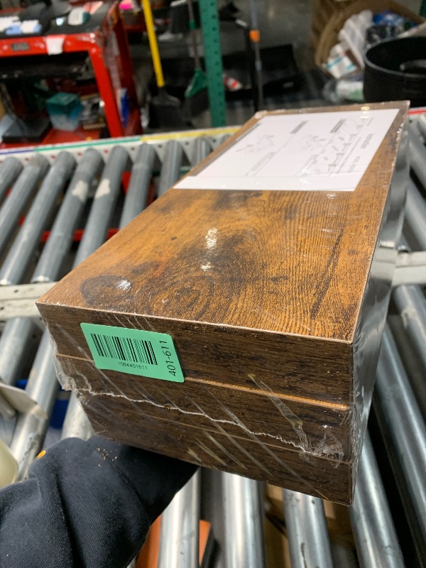 Photo 1 of ***FACTORY SEALED*** QEEIG Floating Shelves for Wall Bathroom Shelf Bedroom Kitchen Living Room Hanging Book Shelves Small Farmhouse Decor 16 inch Set of 3, Rustic Brown (015-BN3)