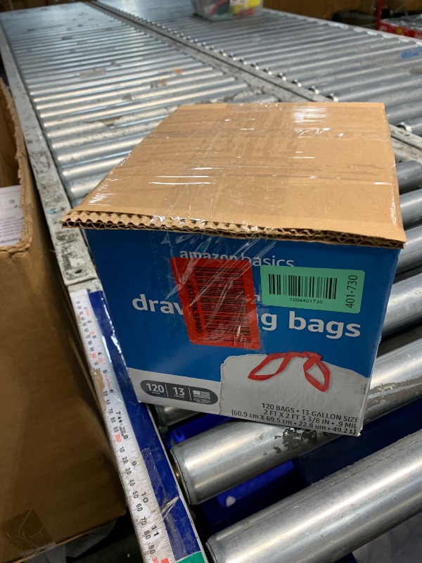 Photo 1 of ***4 ROL;LS, PRICE ADJUSTED***Amazon Basics 13 Gallon Tall Kitchen Drawstring Trash Bags, Unscented, 120 Count