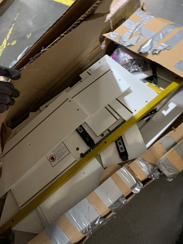 Photo 1 of ***MISSING HARDWARE***
***MISSING PARTS***
Pamapic Modern 7-Drawer White Dresser,47" White Wooden Dresser for Bedroom, Storage Organizer with Deep Drawers & Metal Handles for Bedroom, Entryway, Hallway