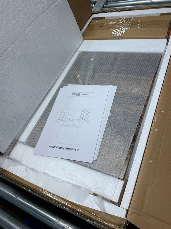 Photo 1 of ***PARTIAL SET (BOX A) - PRICE ADJUSTED*** Tribesigns 71-Inch Executive Desk, L-Shaped Desk with Cabinet, Large Office Desk with Drawers and Storage Shelves, Writing Table Computer Desk for Home Office, Brown and White