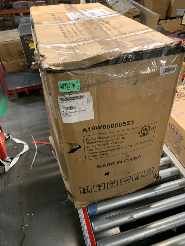 Photo 1 of ****MAJOR DAMAGE, SEE NOTES FOR MORE DETAILS**** 
***PARTIAL SET (1/2) - PRICE ADJUSTED***
***NONFUNCTIONAL***
18000 BTU Mini Split Air Conditioner, 19 SEER2 208-230V Split Unit Ac and Heat Cool Up to 1250 Sq.Ft, Ductless Air Conditioner w/Complete Instal