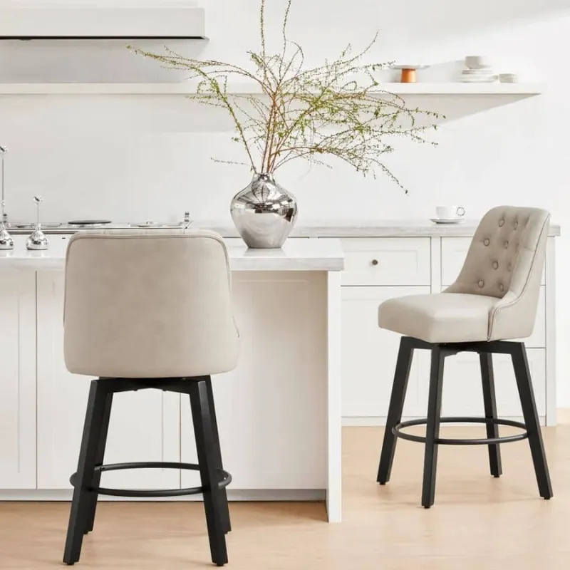 Photo 1 of ***STOCK PHOTO FOR REFERENCE ONLY***
SET OF 2 GRAY SWIVEL METAL BARSTOOL CHAIRS