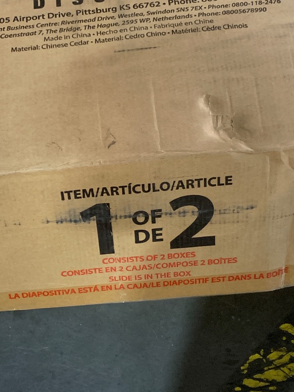 Photo 1 of ***PARTIAL SET (BOX #1 OF 2) - PRICE ADJUSTED*** 
***TRUCK/TRAILER PICKUP ONLY*** 
Backyard Discovery Bay Pointe Cedar Wood Swing Set, Slide, Play Deck, Rock Wall Ladder