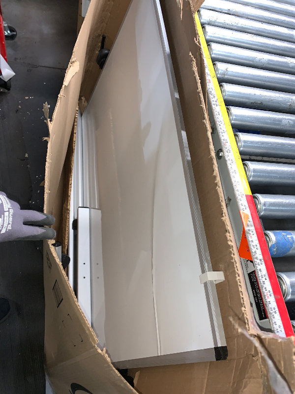 Photo 1 of ***MINOR DAMAGED, SEE PHOTOS*** VIZ-PRO Double-Sided Magnetic Mobile Whiteboard, 48 x 36 Inches, Aluminium Frame and Stand