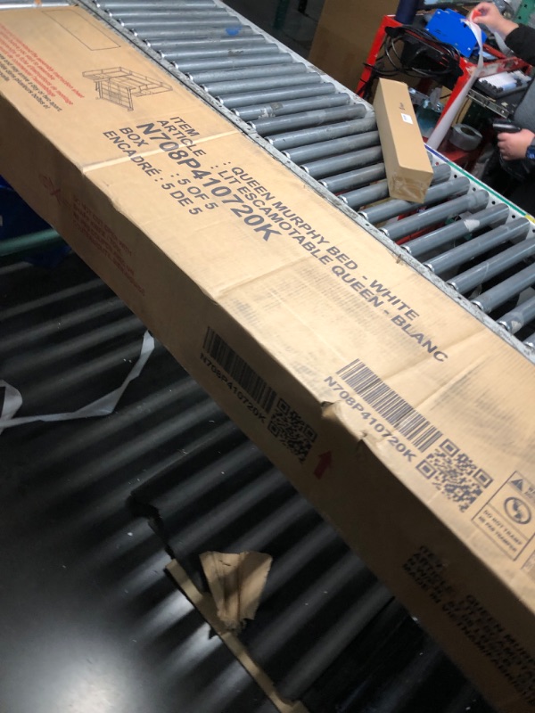 Photo 1 of ***PARTIAL SET - PRICE ADJUSTED******TRUCK/TRAILER PICKUP ONLY***Bestar Pur Queen Murphy Bed and 2 Shelving Units, 115-inch Space-Saving Sleeping Arrangement with Storage in White