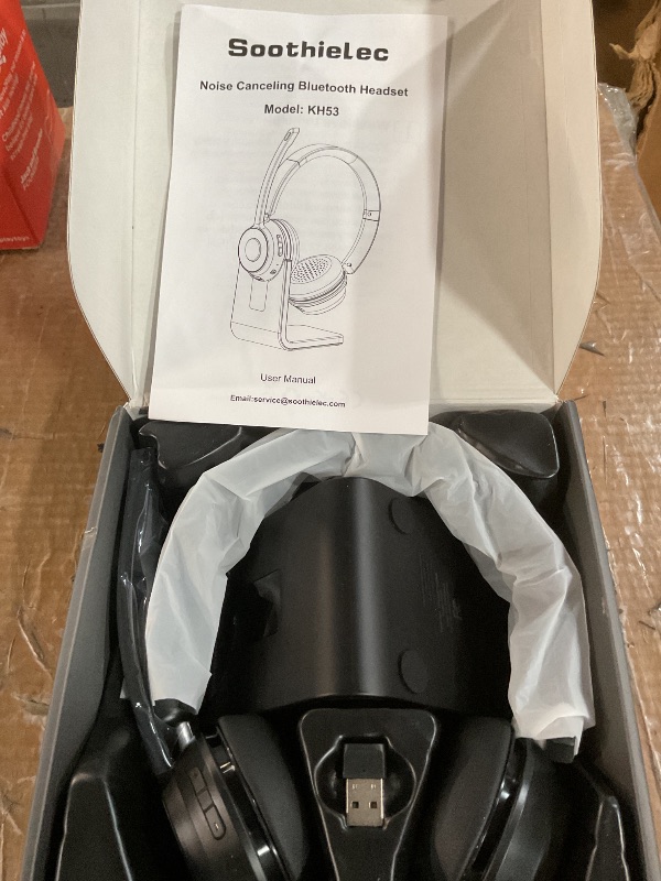 Photo 1 of (Upgraded Version) Wireless Headset, Bluetooth Headset with Noise Cancelling Microphone, Best Headphones with Mic Mute & USB Dongle for PC/Computer/Laptop/Cell Phones/Remote Work/Call Center