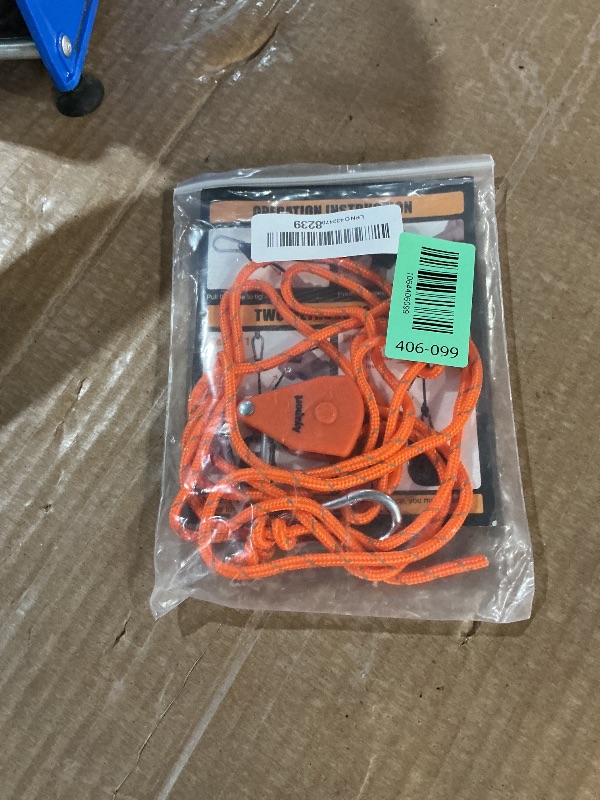 Photo 1 of ***Only 1*** Ayaport Adjustable Rope Hanger Grow Light Hanger, 8Ft 1/8" Heavy Duty Plant Pulley Rope Tightener Ratchet Tie Down for Kayak, Tarp, Tent Tie Downs, Hanging Plants, Filters, Fans