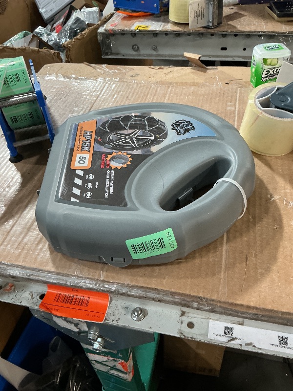 Photo 1 of ***LIKE NEW/OPEN BOX****Auto Fixing Snow Chains for Car Tires, Tire Chains for Passenger Cars, Sedan, SUVs, Quick Fit & Easy Installation Snow Tire Chains, Portable Reusable Emergency Tire Traction Chain, Set of 2 (HPK-1550)