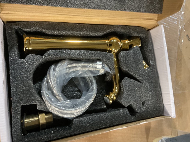 Photo 1 of ** STOCK PHOTO, MISSING PARTS**
GGStudy 360° Swivel Antique Brass Bathroom Vessel Sink Faucet Single Handle One Hole Matching with Pop Up Drain