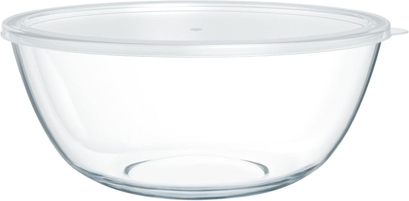 Photo 1 of ***MISSING LID**
4.7 Qt Extra Large Glass Mixing Bowls Clear Glass Salad Cooking Bowls for Kitchen Salad Bread Storage