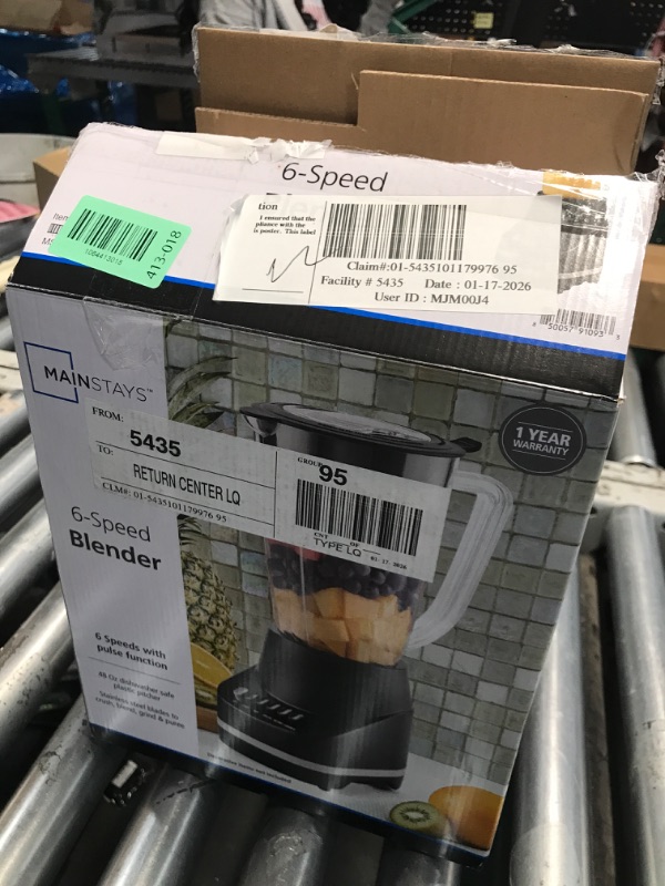 Photo 1 of ***MISSING PARTS***
6-Speed Blender with 48 oz/1.5 L Pitcher, Black