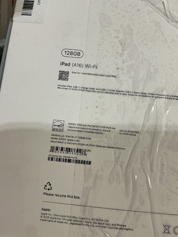 Photo 1 of ***ICLOUD LOCKED***Apple iPad 11-inch: A16 chip, 11-inch Model, Liquid Retina Display, 128GB, Wi-Fi 6, 12MP Front/12MP Back Camera, Touch ID, All-Day Battery Life — Pink