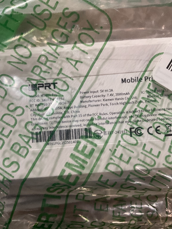 Photo 1 of ***MISSING PARTS***
Inkless Portable Printer, MT610Pro Thermal Printer Wireless for Travel Support 8.5" x 11" US Letter, A4, 300DPI Small Bluetooth Printers Compatible with iOS, Android Laptop for Home Office Car, Grey