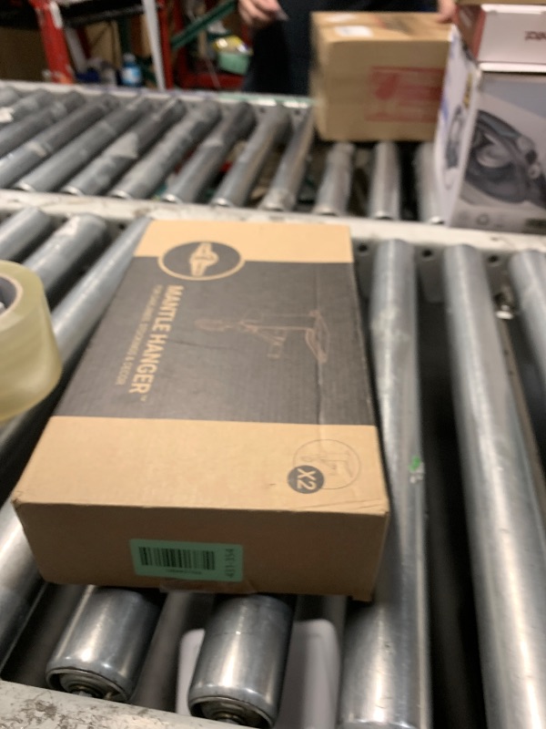 Photo 1 of [Fireplace Stocking and Garland Hanger] - Patented Mantle Holder Has Two Hooks - Hold Christmas Stocking and Hang Garland - Durable Wrought Iron - Padded Contact Points (2 Pack - White)