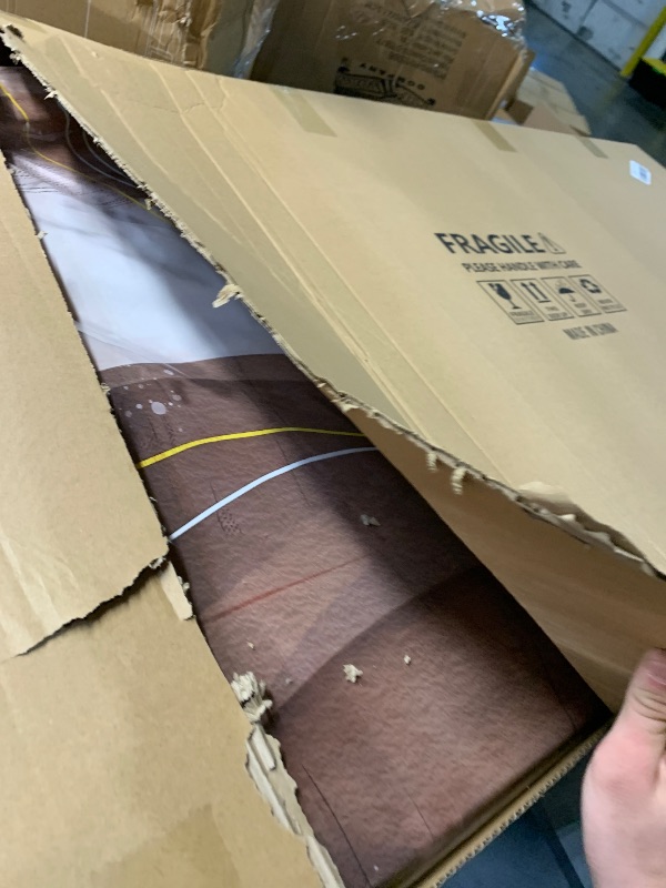 Photo 1 of ***DAMAGED - SEE NOTES/PICTURES***
Prepeyssee Grey and Brown Boho Abstract Canvas Wall Art for Living Room Bedroom Home Office Large Abstract Prints Modern Wall Decor Size 29x59