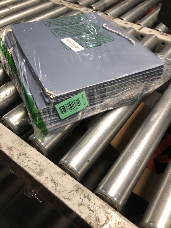 Photo 1 of ***DAMAGED - SEE NOTES/PICTURES*** Silkfly Thank You Gift Bags with Handle 12x10x4'' Welcome Return Gifts Bag with Bow Ribbon for Wedding Bridesmaid Baby Shower Birthday Housewarming Employee Appreciation Day(Dusty Blue,12 Pcs)