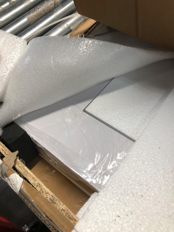 Photo 1 of ***PARTIAL SET, DOORS ONLY, MISSING HARDWARE AND TRACKS - PRICE ADJUSTED***TRUCK/TRAILER PICKUP ONLY*** COSHOMER Sliding Closet Door for 96" x 80" Opening with Hardware Kit Set, Preassembled 3-Lite Frosted Glass MDF Barn Doors, White