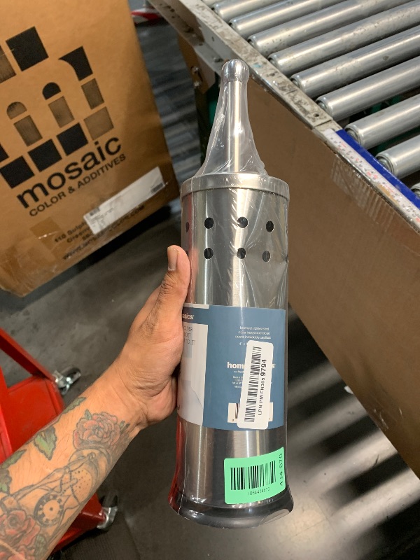 Photo 1 of ***DAMANGED - SEE NOTES/PICTURE***Vented Toilet Brush Set, By Home Basics | Stainless Steel Toilet Bowl Brush And Holder | Holders For Bathrooms | Modern and Contemporary Toilet Brush Caddy