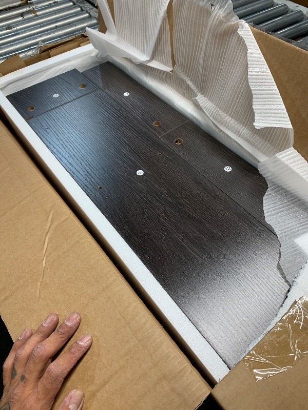 Photo 1 of ***MBOX 2 OF 2 ONLY***DWVO Queen Size Bed Frame with RGB LED Lights & Storage Bookcase Headboard, Upholstered Bed with Charging Station and 4 Drawers, No Box Spring Needed, Easy Assembly, Noise-Free, Velvet Grey