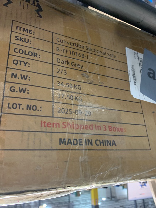 Photo 1 of ***BOX 2 OF 3Trygoal Sectional Sleeper Sofa with Pull Out Bed, L Shaped Pull Out Couch with Storage Chaise, 5 Seats Convertible Couch Bed for Apartment, Living Room, Black