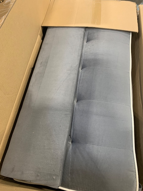 Photo 1 of **2 BOX SET**
Marsail 3-in-1 Convertible Futon Sleeper Sofa Bed, Pull Out Couch with Adjustable Backrest, USB Charging & Side Pockets, Velvet Fabric Sofa for Living Room, Apartment, Loveseat, Grey