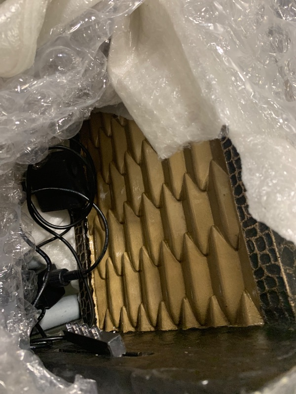 Photo 1 of ****MISSING ROCK S***Alpine Corporation 48" Tall Indoor Modern Wall Mounted Zen Mirror Waterfall Floor Fountain with Stones and LED Lights Decor for Office, Living Room, Entryway, Bronze
