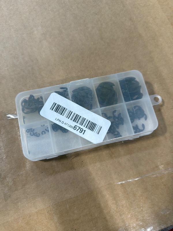 Photo 1 of ?120Pcs E-Clips Assortment Set,Heat Treated External Retaining Clips,Manganese Steel Snap Rings Assortment Kit,10 Sizes,for Bearings, Gears,Pulleys,Axles