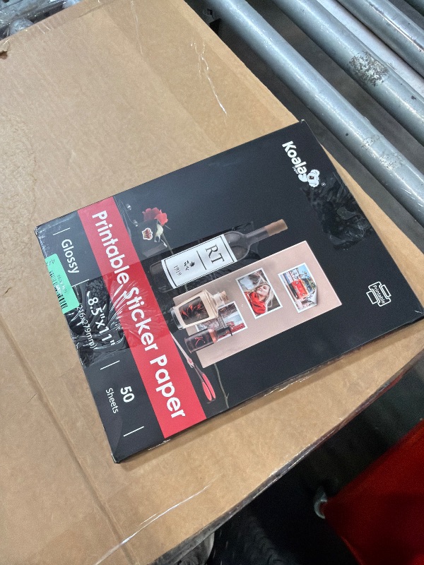 Photo 1 of (50 Sheets) Koala Glossy Sticker Paper for Inkjet Printer, Printable Sticker Paper White, 8.5x11 Inch Self-Adhesive Photo Sticker Printer Paper