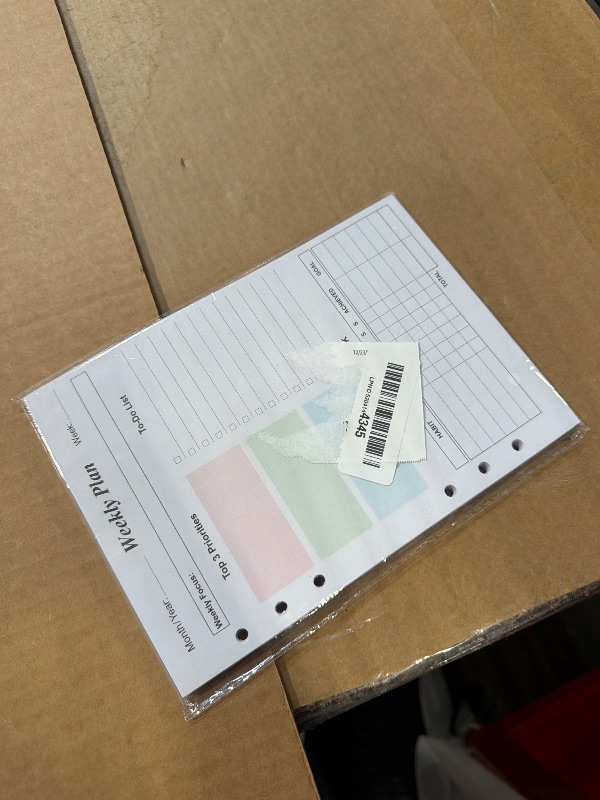 Photo 1 of (2-Pack) Weekly Planner Refills for A5 Binders - 106 Sheets/212 Pages Undated Colorful Weekly Planner, 6-Hole Punched, 100 gsm White Paper, Lasts 1 Year, Undated, 5.8" x 8.3"