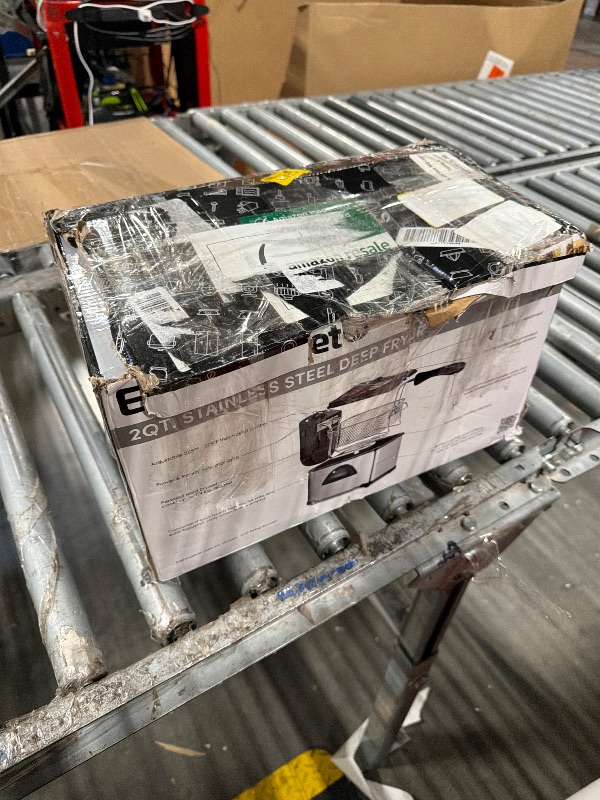 Photo 1 of ***MAJOR DAMAGE, SELLING FOR PARTS AS IS, FINAL SALE***Elite Gourmet EDF2100 Electric Immersion Deep Fryer Removable Basket Adjustable Temperature, Lid with Viewing Window and Odor Free Filter, 2 Quart / 8.2 cup***MAJOR DAMAGE, SELLING FOR PARTS AS IS, FI