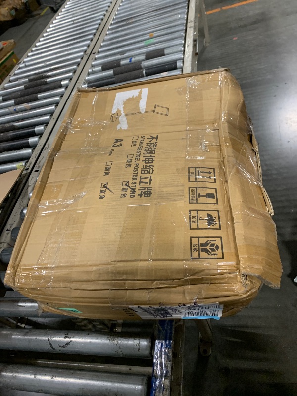 Photo 1 of ***MAJOR DAMAGE*** 6Packs 11x17 Inch Adjustable Pedestal Poster Sign Stand, Heavy Duty Floor Standing Sign Holder Stand Aluminum Swivel Frame for Vertical and Horizontal View Sign Displayed for Foyer, Reception Area, Restaurant, Black