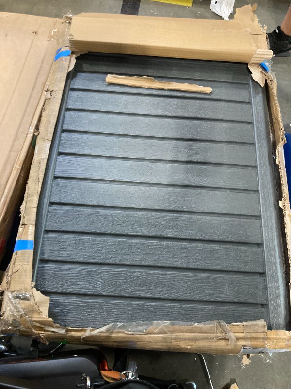 View 5 of (4/17/2026 ***FINAL SALE/NO RETURN, SOLD AS PARTS***)
4/5/26 UPDATE  DWVO 35 Cu Ft Storage Shed with Unique X-Shaped Lockable Door, Outdoor Weatherproof Resin Shed Without Shelf for Waste Bins, Bicycles, Gardening & Lawn Equipment, Dark Gray