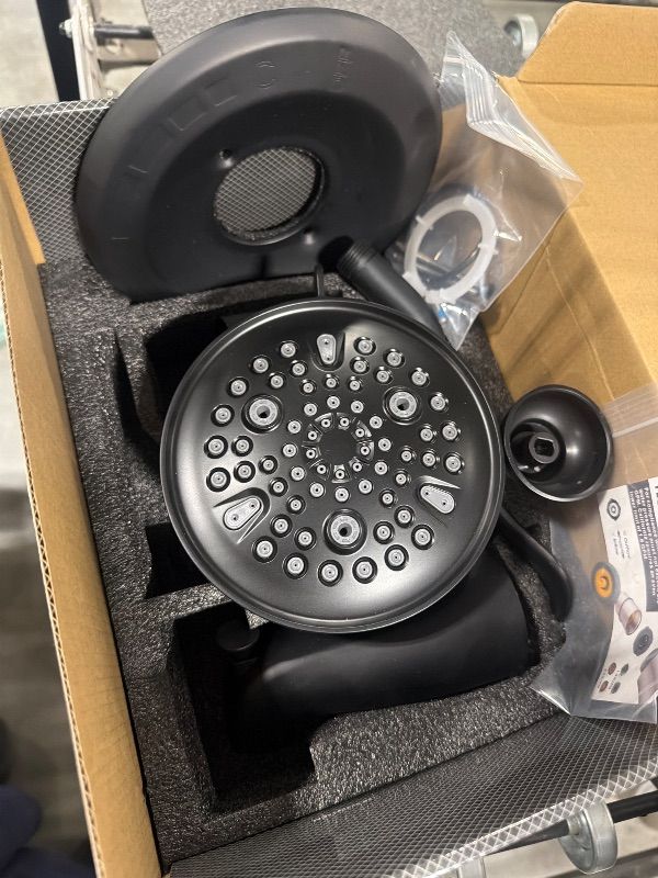 Photo 1 of ***MISSING VALE*** Replacement 9-Setting Shower Faucet Tub Trim Kit for Delta 13/14 Series, with 5.5" Multi-Function High-Pressure Shower Head, Matte Black (Valve Not Included)