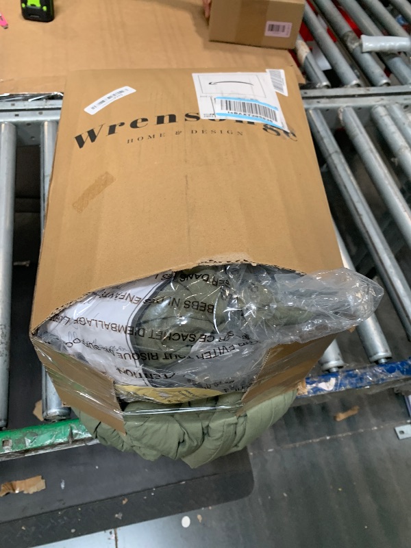 Photo 1 of ***Partial set***WRENSONGE Oversized Queen Comforter Set - 7 Pieces Olive Green Bed in a Bag Queen with Sheets, 2 Pillow Shams, and 2 Pillowcases- Warm Bedding Sets Queen for All Season