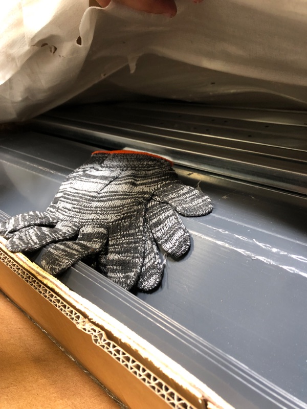 Photo 1 of ***HAS SCRATCHES**USED***MINOR DAMAGE***FINAL SALE***DWVO 12x8ft Metal Outdoor Storage Shed with Window, Lockable Tool Storage Sheds, Oversized Steel Garden Sheds with Sloped Roof for Backyard, Patio, Garage, Lawn, Gray & White