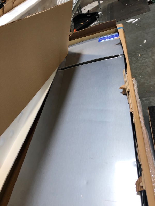 Photo 1 of ***SOME DENTS !!!EUHOMY 7.4 Cu.Ft. Refrigerator with Freezer, 2 Door Fridge, Adjustable Thermostat?Large Capacity, Refrigerator for Kitchen/Dorm/Office/Apartment - Food Storage or Cooling drinks, Silver
