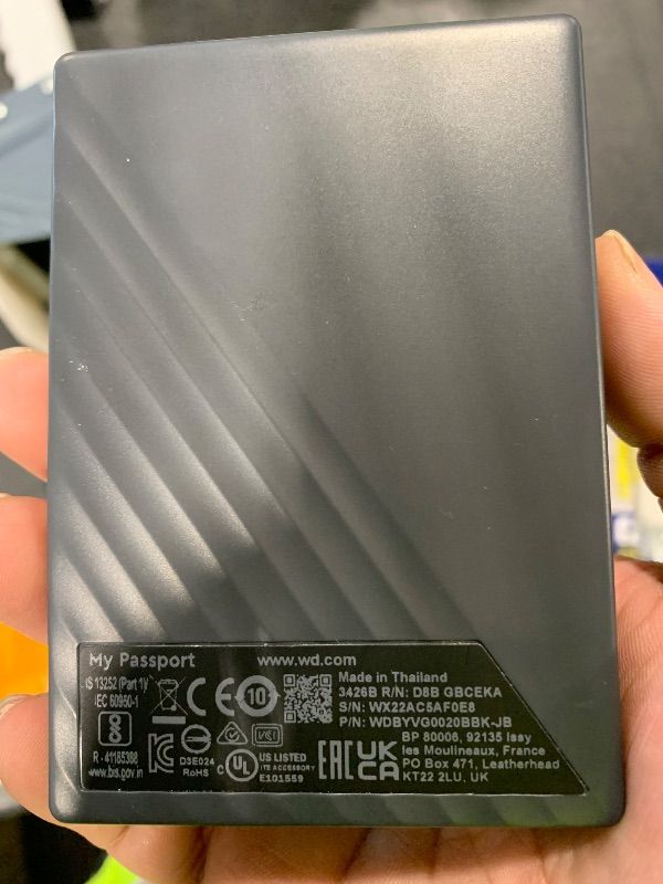 Photo 1 of ***NOT FUNCTIONAL, SELLING FOR PARTS, FINAL SALE***WD 2TB My Passport, Portable External Hard Drive, Black, backup software with defense against ransomware, and password protection, USB 3.1/USB 3.0 compatible - WDBYVG0020BBK-WESN***NOT FUNCTIONAL, SELLING