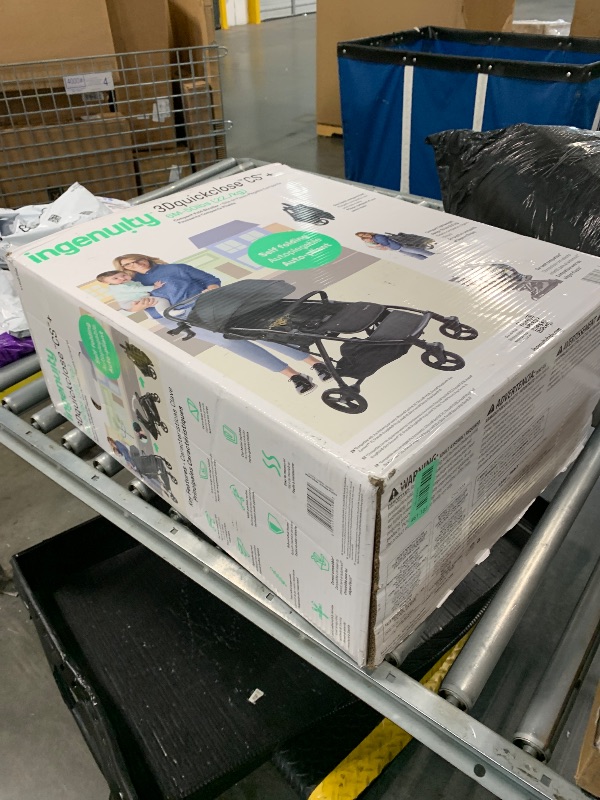 Photo 1 of ***MISSING WHEELS, SELLING FOR PARTS, FINAL SALE***Ingenuity Ingenuity 3Dquickclose CS+ Compact Fold Stroller – Lightweight Stroller with Oversized Canopy, Extra-Large Storage and Compact Fold, Black***MISSING WHEELS, SELLING FOR PARTS, FINAL SALE***