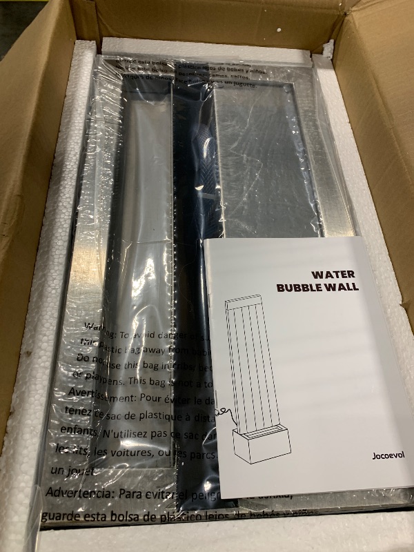 Photo 1 of ***PARTIAL SET****Jocoevol Bubble Wall Waterfall Fountain, Acrylic Indoor Floor Standing Water Wall with Changing LED Color Lights Remote Control, 64" x 19", Housewarming, Christmas Home Decor (Bubble Wall)