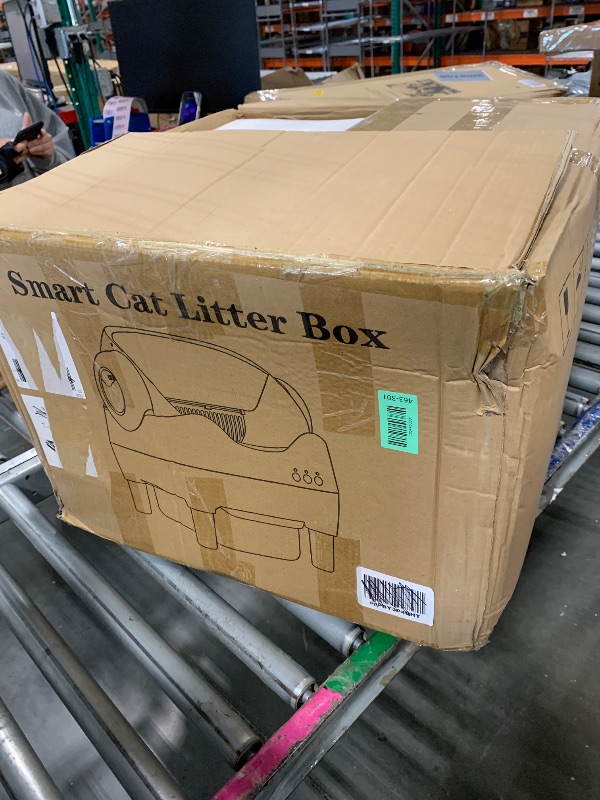 Photo 1 of ****SIMILAR ITEM**** Self Cleaning Litter Box,Open Top Automatic Litter Box with App Control for Multiple Cats, Safety Sensors Protection, Odor Control Includes 2 roll Liners,Large Waste Bin, Cream White