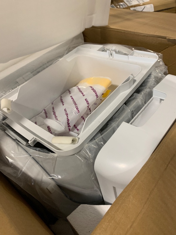 Photo 1 of ****SIMILAR ITEM**** Self Cleaning Litter Box,Open Top Automatic Litter Box with App Control for Multiple Cats, Safety Sensors Protection, Odor Control Includes 2 roll Liners,Large Waste Bin, Cream White