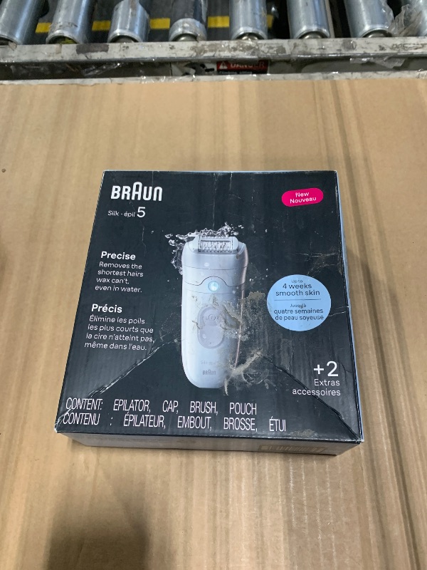 Photo 1 of *** NO CHARGING CABLE *** Braun Epilator Silk-épil 5, Hair Removal Device, Women Shaver & Trimmer, Wet and Dry, Includes Skin Contact Cap, SE5-011, Grey