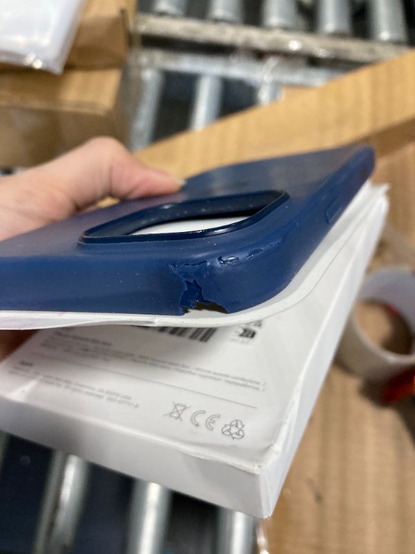 Photo 1 of ***Broken at the corner*** Apple iPhone 16 Pro Max Silicone Case with MagSafe and Camera Control: Lightweight Phone Case, Wireless Charging Compatible, Smooth Matte Finish; Denim