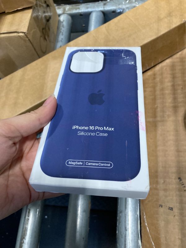 Photo 1 of ***Broken at the corner*** Apple iPhone 16 Pro Max Silicone Case with MagSafe and Camera Control: Lightweight Phone Case, Wireless Charging Compatible, Smooth Matte Finish; Denim