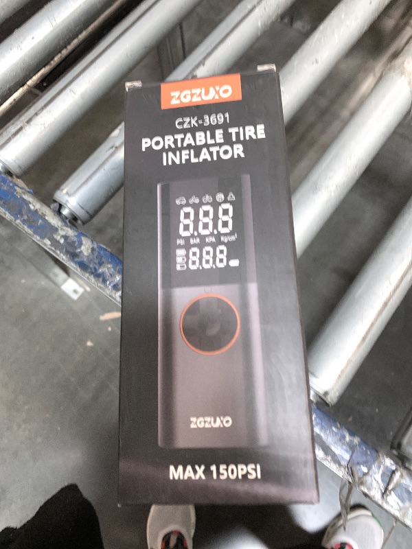 Photo 1 of *UNTESTED*
ZGZUXO Tire Inflator Portable Air Compressor - 150PSI Fast Cordless Air Pump for Car Tires, Rechargeable Bike Tire Pump with Digital Pressure Gauge, LED Light for Cars, Bicycles, Balls and More