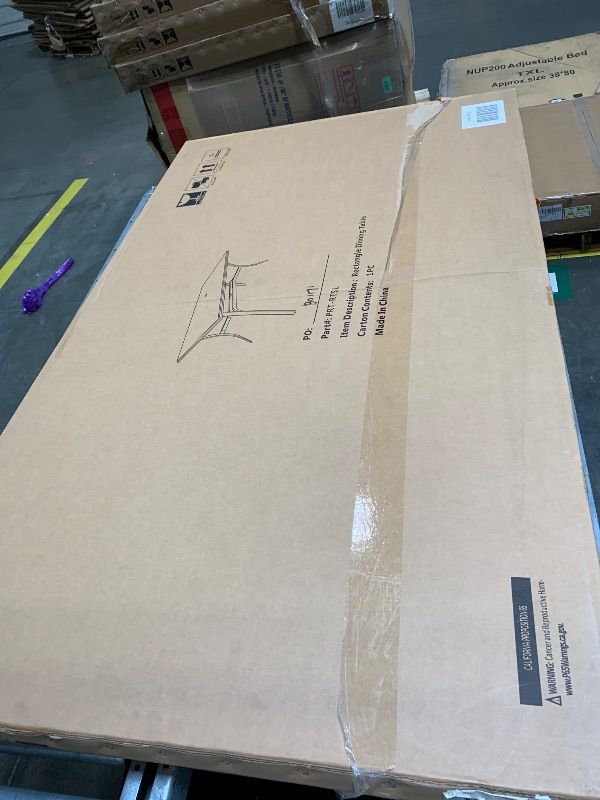 Photo 1 of ** FACTORY SEALED***Oakcloud 60"x37" Patio Dining Table, Outdoor Metal Rectangular Table Patio Furniture Classic Black Table with 1.57" Umbrella Hole, for Garden Backyard Poolside Deck