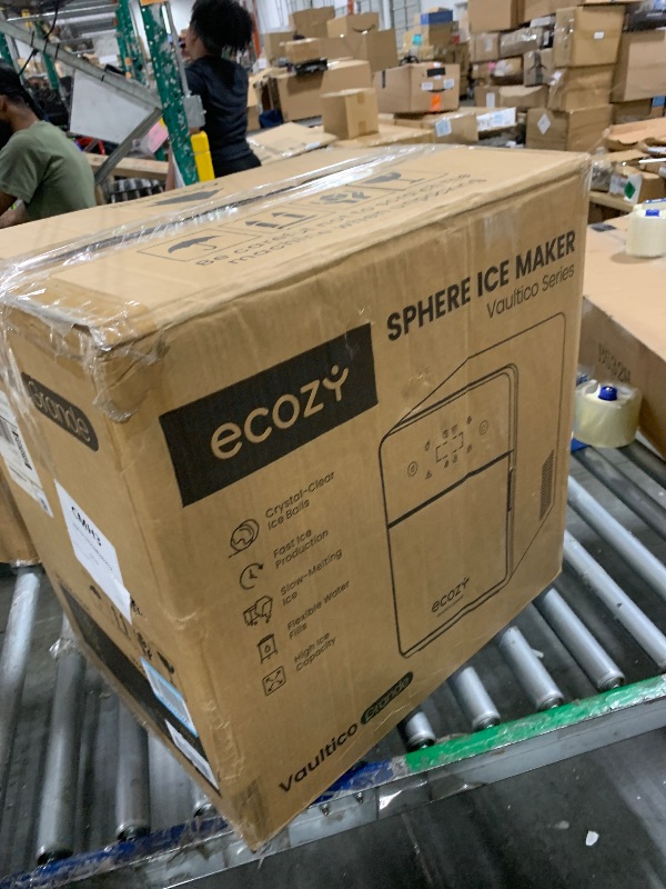 Photo 1 of ***NOT FUNCTIONAL, SELLING FOR PARTS AS IS FINAL SALE***ecozy 2.4" Clear Ice Ball Maker with CrystalFlux Technology, 3 pcs in 45 Mins, 96 pcs/Day, Sphere Ice Maker with Automatic Water Supply, Self-Cleaning, Enhanced Insulation for Bar Whiskey & Bourbon**