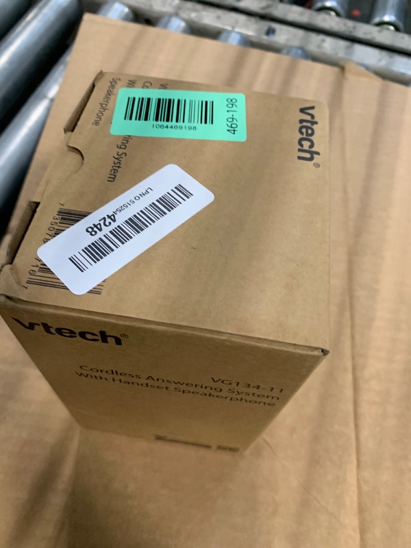 Photo 1 of [New] VTech VG134-11 DECT 6.0 Cordless Home Phone with Bluetooth Connection, Digital Answering Machine, Backlit Display,Full Duplex Speakerphone, Caller ID/Call Waiting,1000 ft Range (Black)